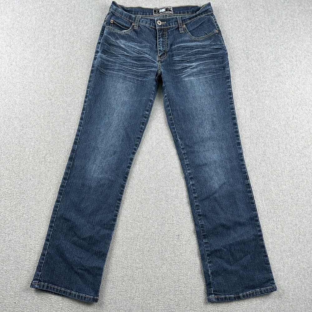 Rave R4R Jeans Women 28 Straight Leg Blue Whiskered Denim Rave